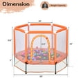 thumbnail image 6 of 55" Mini Trampoline with Safety Enclosure Net, SEGMART Indoor Outdoor Toddler Trampoline with No-Gap Design, Small Trampoline for Kids, Kids Trampoline with Balls, Birthday Gift, 6 of 6