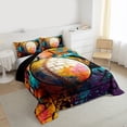 thumbnail image 3 of Homewish Female Men Adults Ball Gamer Baseball Bedding Comforter Set 2pcs,Abstract Vintage Graffiti Splash Twin Comforter Sets Microfiber,Sport Theme Breathable Bedding Set,Super Cozy Room Decor, 3 of 8