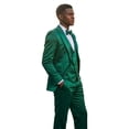 thumbnail image 2 of Tazzio Skinny Fit Shiny Satin Textured 3 Piece Suit Set, 2 of 3