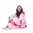 thumbnail image 2 of Catalonia Unicorn Print Oversized Hoodie Blanket Sweatshirt,Wearable Sherpa Giant Pullover for Adults Men Women Teenagers Gift, Pink, 2 of 7