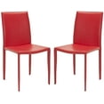 thumbnail image 2 of SAFAVIEH Karna 19" H Modern Fully Upholstered Dining Chair, Red, Set of 2, 2 of 10