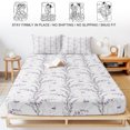 thumbnail image 5 of Twin Sze Fitted Sheet Set - Purple Botanical 2 Piece Bedding Sets 16" Deep Pocket Fitted Sheet with 1 Pillowcase, Butterfly Spring Floral Summer Botanical Brushed Microfiber Hotel Luxury Bed Sheets, 5 of 9