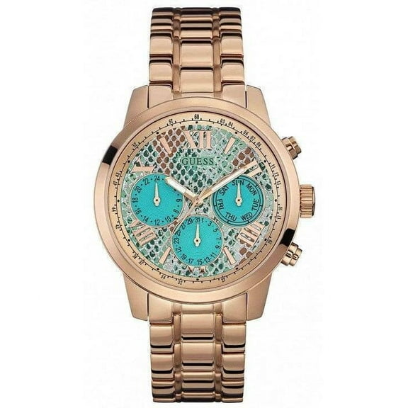 Guess Women W0330L12 Round Multifunction Dial Stainless Rosegold Band Watch