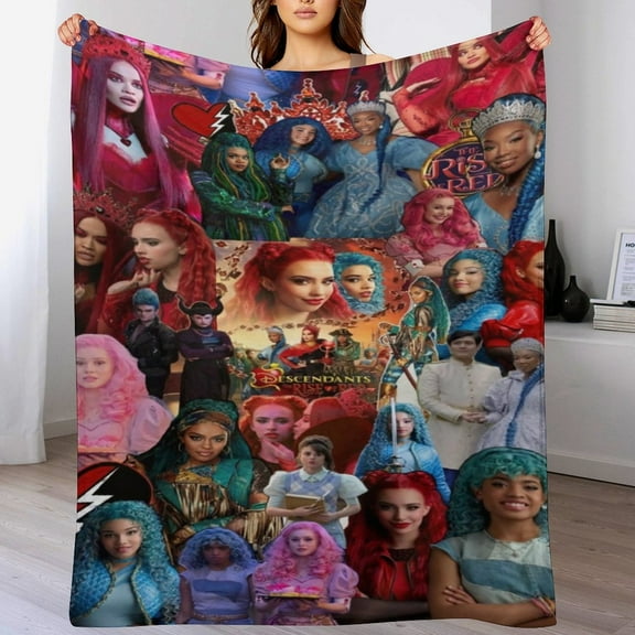Descendants Blanket, Soft Cozy Fluffy Plush Throw Blanket for Boys Girls Young Adults, Warm Flannel Blanket for Living Room Bedroom Couch Bed 30"x40"