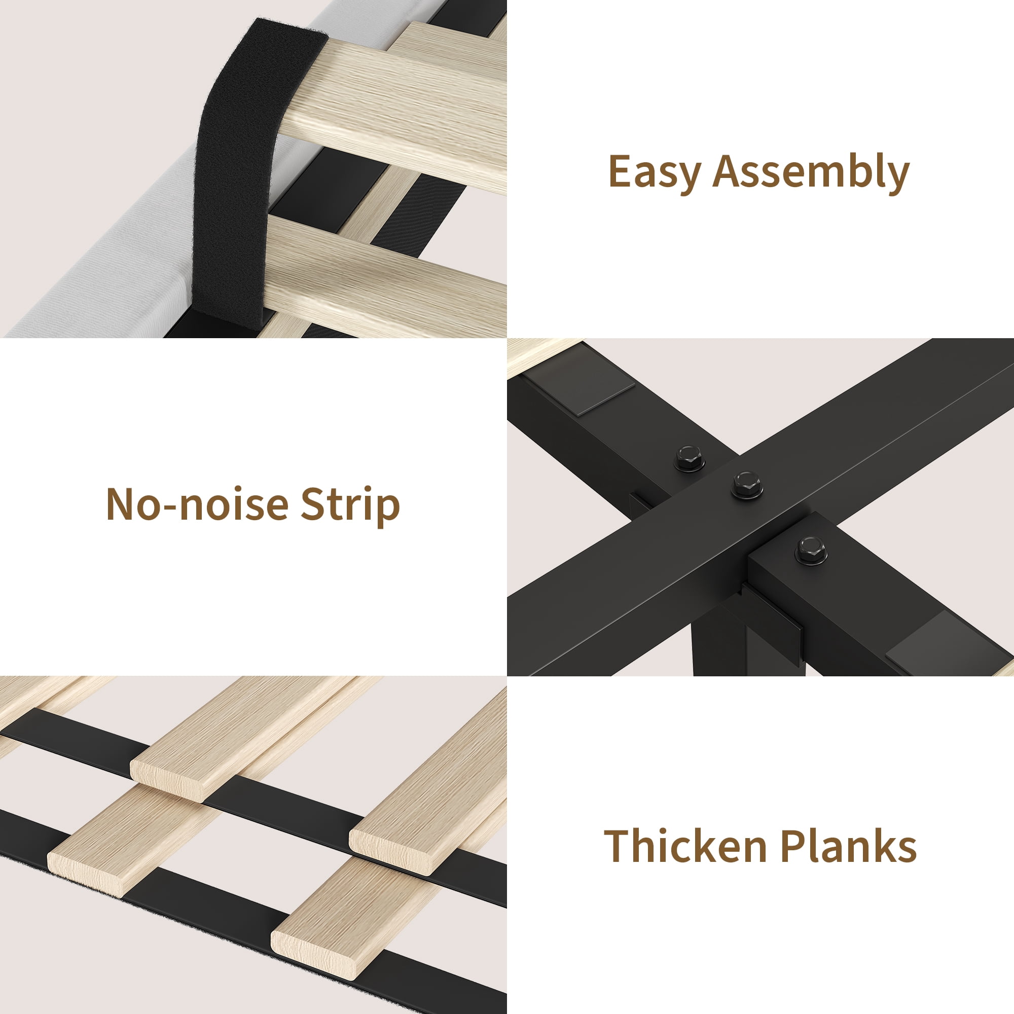 Queen Bed Frame with Adjustable Headboard, Velvet Upholstered Platform Bed Frame Queen Size, Strong Wooden Slats, No Box Spring Needed, Easy Assembly, White