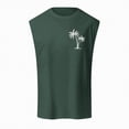 thumbnail image 4 of HCNTES Men's Tank Top Cotton Muscle Workout Gym Shirts Moisture Wicking Lightweight Summer Casual Sleeveless Shirts(Dark Green,XL), 4 of 4