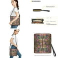 thumbnail image 3 of ZUXONGSY Daisy Flower Dragonfly Print Shoulder Bag with Leather Wallet for Women Large 2 Pcs Bucket Purse Set Trendy Bucket Crossbody Bag Set for Workout, 3 of 4