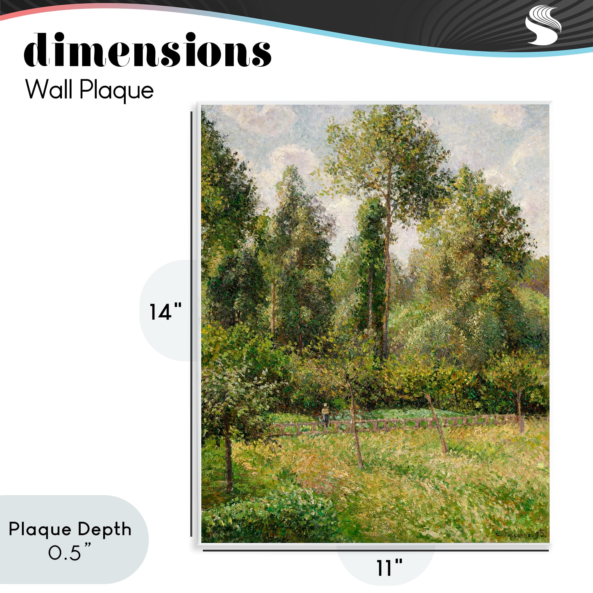 Stupell Industries Poplars Classic Landscape Wall Plaque Art, design by Camille Pissarro