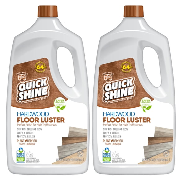Pulidor de pisos Quick Shine para madera dura, 1.89L, paquete de 2 unidades, a base de plantas