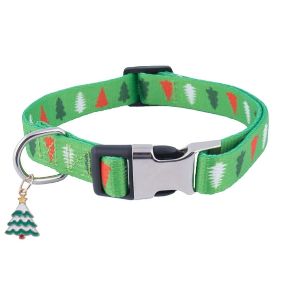 Collar para perro ADOGGYGO con forma de árbol de Navidad, ajustable, suave, pequeño