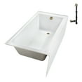 thumbnail image 5 of Streamline NAL-5580-PBR 60 in. x 32 in. Acrylic Right-Hand Drain Alcove Bathtub in Glossy White With External Drain in Polished Brass, 5 of 10