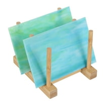 Uxcell 4 x 6" Stained Glass Sheets 2 Sheets Transparent Art Glass Blue