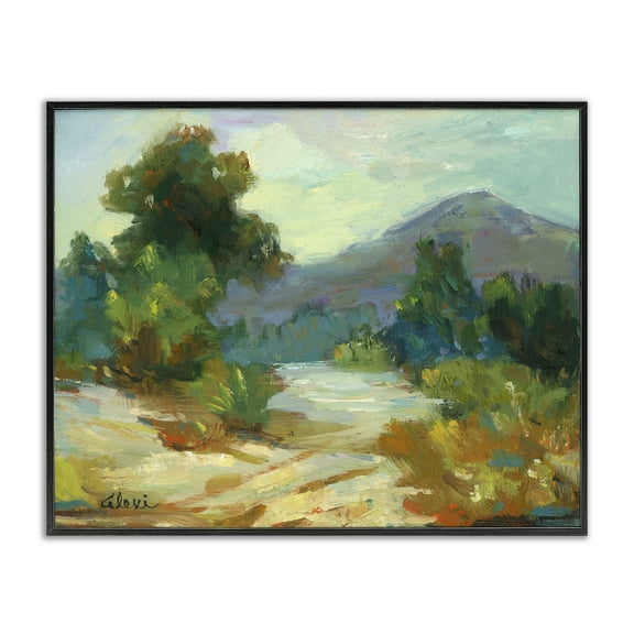 Stupell Industries Fall Time Mountain View Landscape & Nature Painting Black Framed Art Print Wall Art, 14 x 11