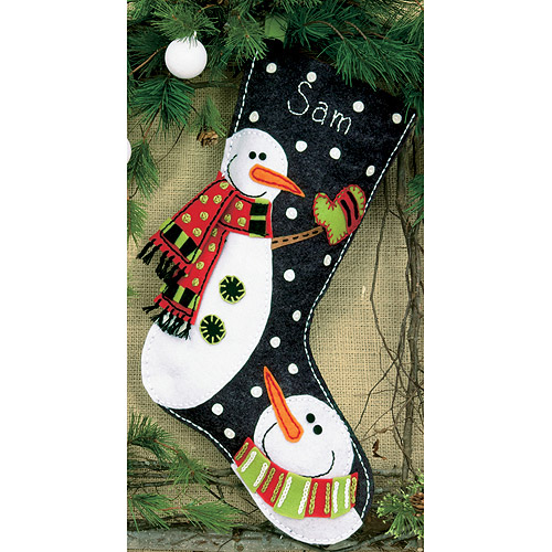 Dimensions Snowman Stocking Felt Applique Kit19" Long