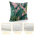 thumbnail image 4 of Tropical Green Palm Leaf Throw Pillow Cover Exotic Forest Tree Jungle Beach Banana Floral Pink Warm Cushion Case Cotton Linen for Home Office Sofa Chair Bedroom, 4 of 5