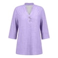 thumbnail image 4 of Women's Floral Embroidered Cotton Linen Blouse，Linen Tunic Tops Embroidered Tunic Embroidery Top Embroidered T Shirts Cotton Linen Tops Embroidery Shirts For Women Peasant Blouses For Women, 4 of 4