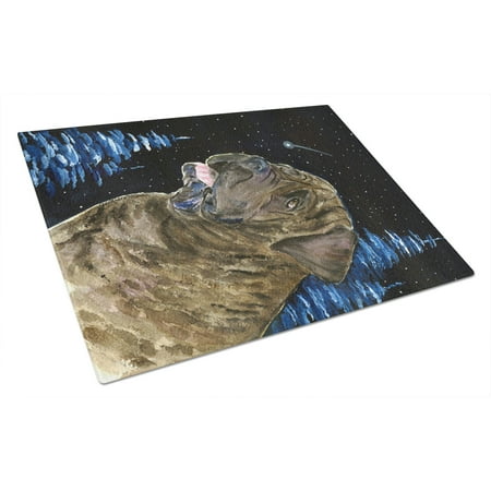 

Caroline s Treasures Starry Night Mastiff Glass Cutting Board Large