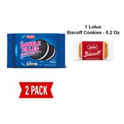 Benton's Double Filled Chocolate Sandwich Creme Cookies, 15.35 oz - Pack of 2 & Lotus Biscoff Cookie - 0.2 Oz - 1 ct