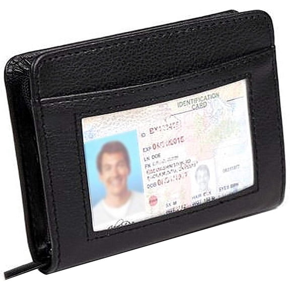 Credit Card Holder Wallet RFID Blocking Leather Wallet for Men and Women with Zipper, Huge Storage Capacity