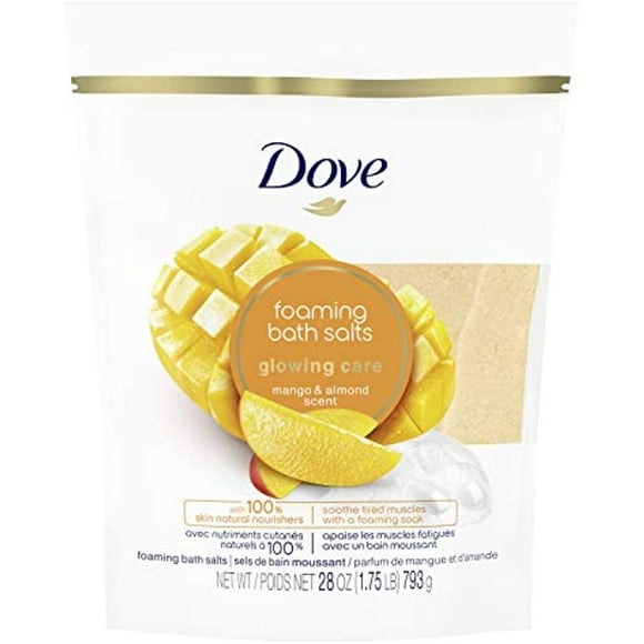 Dove Nourishing Secrets Bath Salts To Help Revive Sore, Tired Muscles Mango & Almond Bath Salts With Natural Skin Nourishers 28 Oz