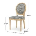 thumbnail image 3 of GDF Studio Newman French Country Fabric Dining Chairs, Set of 4, Black and White Pattern and Natural, 3 of 11
