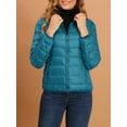 thumbnail image 5 of INSPIRE CHIC Women's Puffer Jacket Stand Collar Lightweight Hooded Zip Up Jacket M Lake Blue, 5 of 6