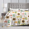 thumbnail image 3 of LNWH Cartoon Sunflower Cute Elf Pattern Throw Blanket, Fluffy Soft Cozy Bed Flange Plush Blankets, 40"x30", 3 of 8