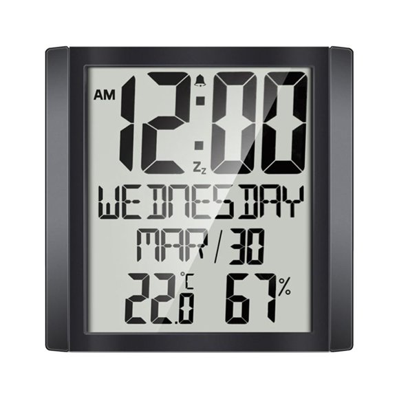 Termómetro Higrómetro, Hora/fecha/semana Repetición de Alarma / Reloj de Pared con / Temperatura Del Clima Interior Pantalla de 8,6'' Visualización de 8,6'' Hora/fecha/semana Alarma dsfen c Repetición de Reposapiés / Iuppa con Batería