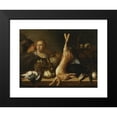 thumbnail image 2 of Elias Vonck 14x11 Black Modern Framed Museum Art Print Titled - Stand with Vegetables and a Hare (1640), 2 of 5