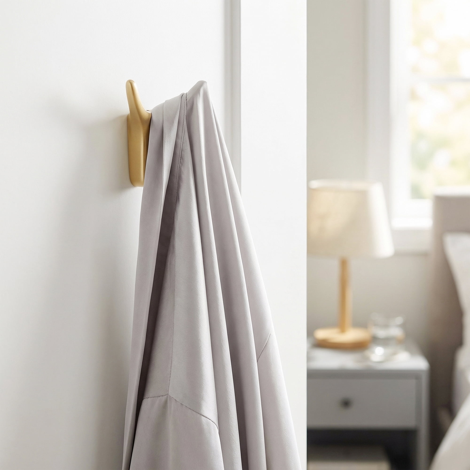 Unique Bargains Coat Rack Wall Mount Zinc Coat 2 Hooks Rack Single Hook for Entryway Gold
