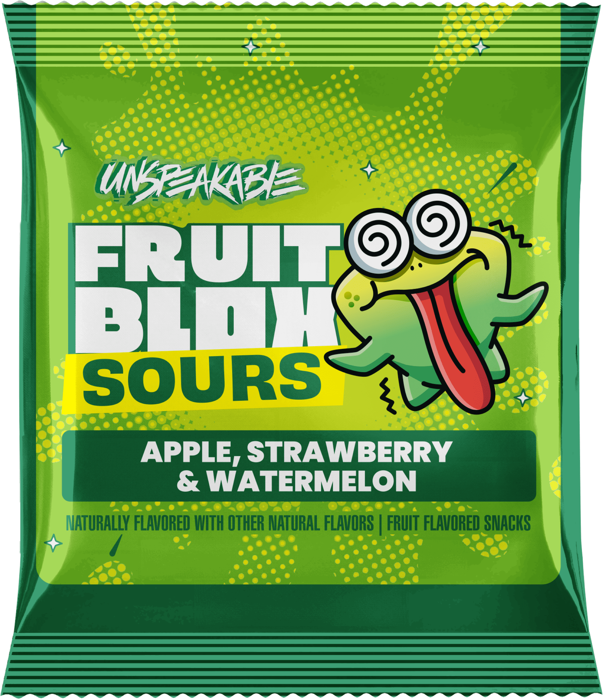 FruitBlox Unspeakable Sour Fruit Snacks, Apple Strawberry and Watermelon, 22 Count