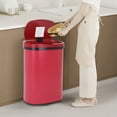 thumbnail image 6 of YRLLENSDAN Garbage Can 13 Gallon 50 Liter Kitchen Trash Can for Bathroom Bedroom Home Office Automatic Touch Free High-Capacity with Lid Brushed Stainless Steel Waste Bin, Red, 6 of 7