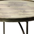 thumbnail image 2 of Saltoro Sherpi 24 Inch Round Mirrored Side Table with Metal Base, Nickel, 2 of 3
