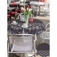 thumbnail image 5 of Outdoor Tablecloths with Umbrella Hole & Zipper, Boho Purple Flower Round Tablecloths 60 Inch, Abstract Bohemia Pesley Floral Waterproof Table Cloth, Patio/Pool/Picnic Table Covers, 5 of 8