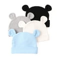 thumbnail image 3 of Newborn Baby Beanie Preemie Boys Hats Autumn Winter Newborn infant Hospital Hats for Girls 0-6 Months(White+Black+Gray+Sky Blue,0-6 Months), 3 of 6