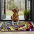thumbnail image 4 of Fenyluxe Psychedelic Dragon Outdoor Doormat Entryway Indoor Entrance Mat 100% Burlap Felt Anti-Slip Recycled Rubber UV Resistant Stain Resistant Pack of 1 Size 30x18 Inches 19.68*39.37 in, 4 of 6