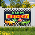 thumbnail image 7 of Checkered Design Birthday Banner Car Theme Racing Cars Happy Birthday Flags for Kids Party Race Day Event, 7 of 7
