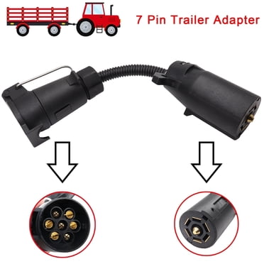 7 Way Blade to 7 Pin Round Trailer Wiring Adapter, Plug and Play Electrical Connector, Heavy Duty Electrical Harness for Trailers, Semitrailers, RV,