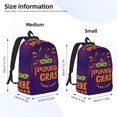 thumbnail image 2 of Balery Mardi Gras2 Mochila Clásica Impresa Básica para Viaje, Mochila Escolar Resistente al Agua, Mochila de Lona con Correas Ajustables-Small, 2 of 5