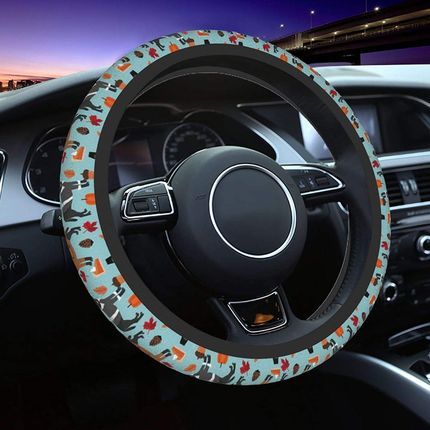 Greyhound Black Art Dog Steering Wheel Cover Breathable Auto Car Steering Wheel Cover for Unisex Universal 15 Inches Customized Gift Greyhound Black Art Dog Steering Wheel Cover Breathable Auto Car Steering Wheel Cover for Unisex Universal 15 Inches Customized Gift