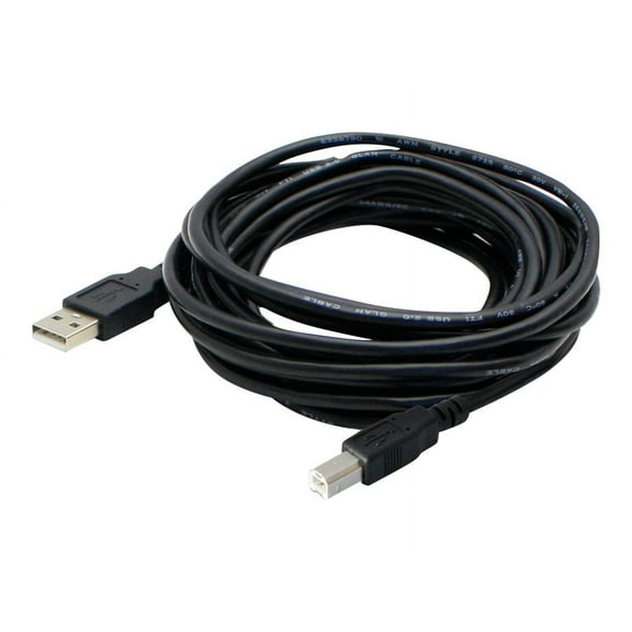 AddOn 12ft USB A 2.0 Male to USB B 2.0 Male Black Cable