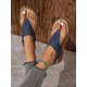 thumbnail image 1 of Women's Summer New Black Metal Buckle Flip Flops, Fashionable, Comfortable, Elegant, Casual, Beach, Wedge, Thick-Soled Sandals, Plus Size, 1 of 4