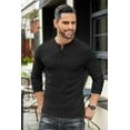 thumbnail image 2 of COOFANDY Mens Long Sleeve Henley T-Shirts Basic Thermal Pullover Stretch Tee Shirts Fashion Casual Tops, 2 of 9