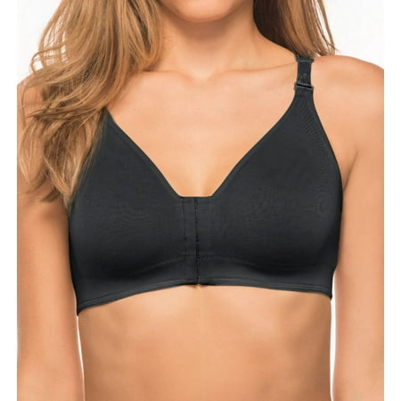 

Women s Annette 10618 Post Surgery Softcup Front Close Racerback Bra (Black 36C)