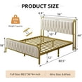 thumbnail image 3 of iPormis Full Bed Frame with  USB Ports,12" Underbed Storage Space,Metal Platform Bed, with Velvet Upholstered Headboard & Footboard, Beige, 3 of 9