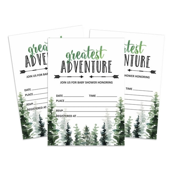 Inkdotpot 30Jungle Animals Baby Shower Invitation Cards Greatest Adventure Fill In Blank Invites