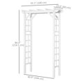 thumbnail image 3 of Outsunny 85" Wooden Garden Arbour, Outdoor Garden Arch Trellis, White, 3 of 9