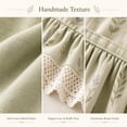 thumbnail image 3 of Farmhouse Stove Skirt Oven Curtain for Kitchen Decor – Cotton Blend Stove Curtain with Lace Ruffle Trim and Ribbon Ties – Oven Curtain Cover for Cottage Kitchen (G), 3 of 6