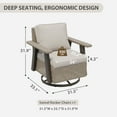 thumbnail image 4 of COOS BAY Rustic Hideaway Single Outdoor Swivel Rocker, Patio Wicker Rocking Chair with Deep Seating for Patio, Outdoor Balcony, Beige, 4 of 10