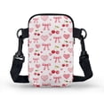 thumbnail image 2 of HELLHERO Heart-Shaped Cherry Pattern Adjustable Crossbody Bag with Double Zipper Shoulder Bag Trendy Polyester, 2 of 7